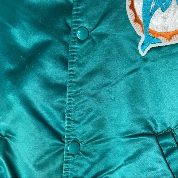 Vintage Starter Miami Dolphins Satin Bomber Jacket - Medium - Picture 6 of 15